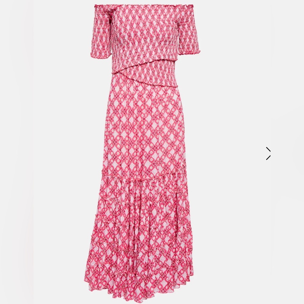 Poupette St Barth Elegant Pink Off-Shoulder Dress Size S